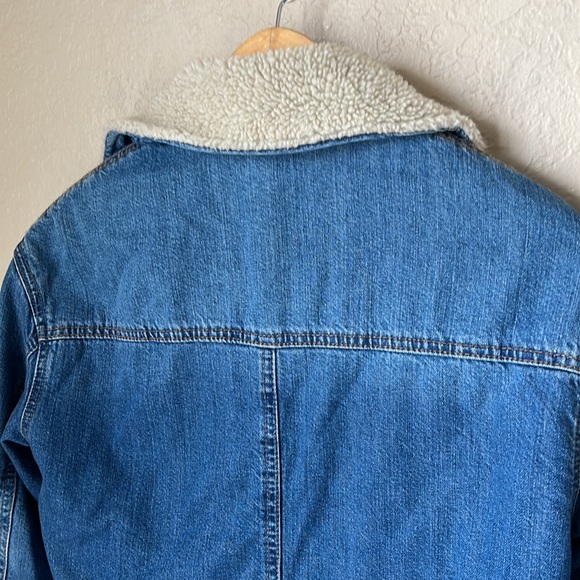 Zara denim Sherpa lined trench coat - Picture 8 of 10